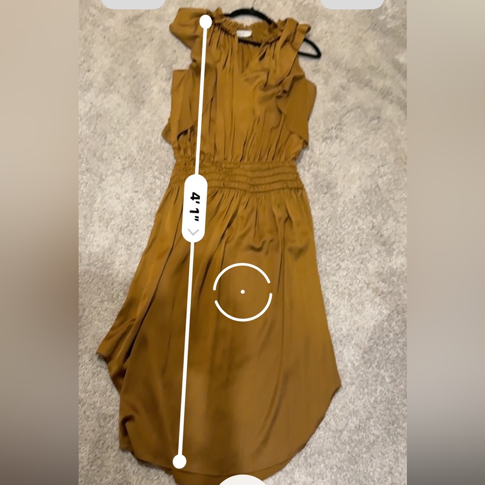 Ramy Brook Wrenn Dress in Metallic Copper Satin Midi Dress Size: Small - Picture 13 of 16